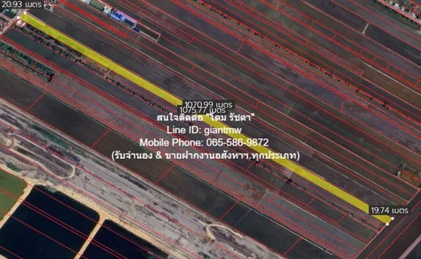 ที่ดิน ขายที่ดินทุ่งนาติดถนน ต.คลองเปร็ง อ.เมืองฉะเชิงเทรา 13-0-24.9 ไร่ 6.25 ล้านบาท area 5225 ตร.ว. 6250000 B. ใกล้ สถ
