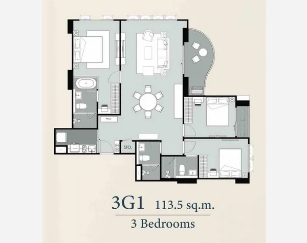 ขายใบจอง Condo Supalai Elite Sukhumvit 39 ห้อง 3G1 ชั้น6 ห้องหัวมุม ทิศใต้ 113.5 ตร.ม 3 ห้องนอน 3 ห้องน้ำ แบบมีอ่าง (Rare Item Room)