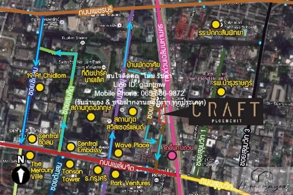 DSL-630.B3 (3B-06) คอนโด. คราฟท์ เพลินจิต Craft Ploenchit 2BEDROOM2น้ำ 12300000 - ใกล้กับ รถไฟฟ้า BTS เพลินจิต ราคาคุ้มส