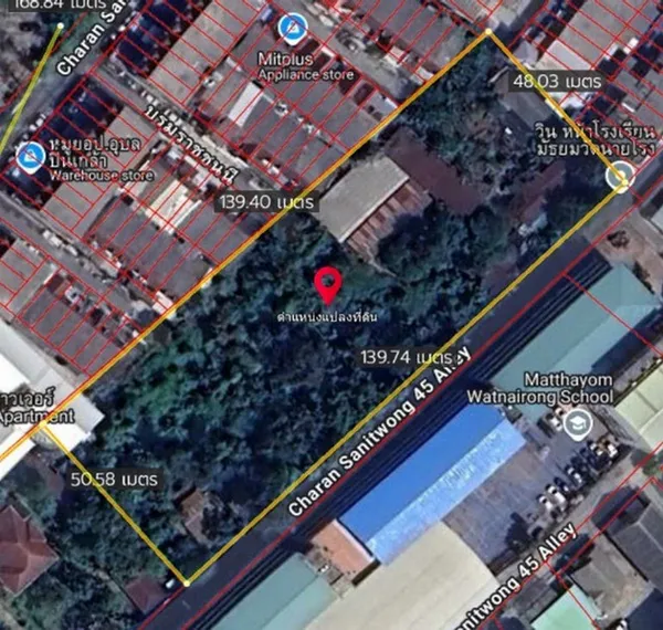 ขายที่ดินบรมราชชนนี 15 อรุณอัมรินทร์ บางกอกน้อย เซ็นทรัลปิ่นเกล้า อยู่หน้าปากซอย