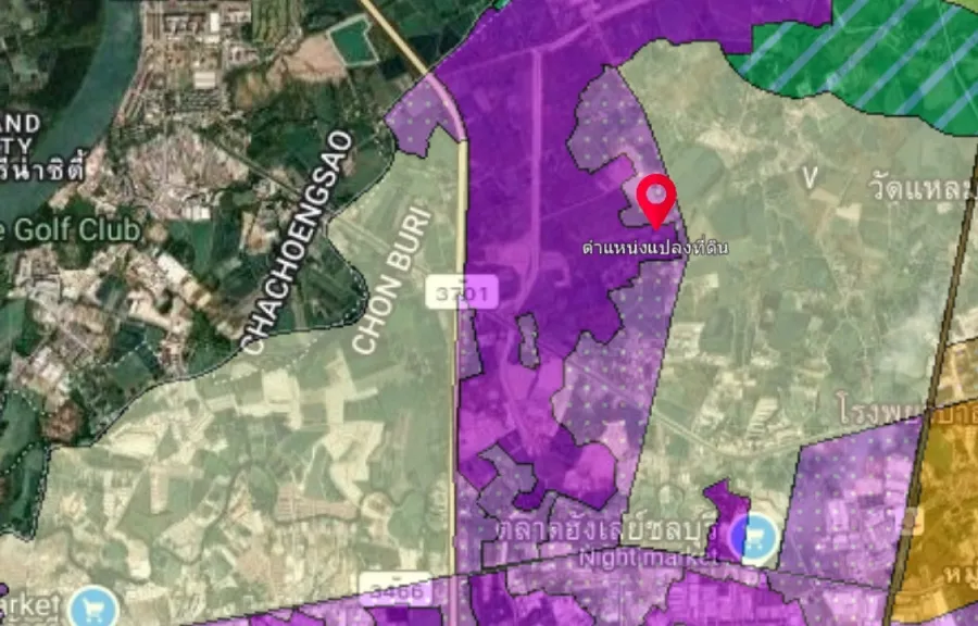 ขาย ที่ดิน ME399 EEC สีม่วงเข้ม ติดนิคมอมตะชลบุรี 
