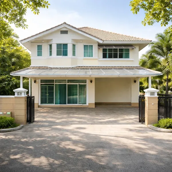 รพ.จุฬารัตน์ 9 1.6กม. สุวรรณภูมิ กิ่งแก้ว29-33 ให้เช่าคฤหาสน์ หรู 3-4นอน นันทวัน 3 น้ำ 70 ตร.วา. 278 ตร.ม. BTS บางนา 4.9