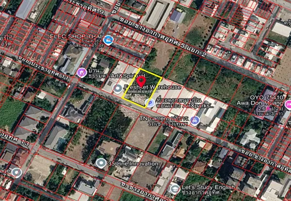 ขายที่ดิน ซอยช่างอากาศอุทิศ 5 ถนนวิภาวดีรังสิต เขตดอนเมือง กรุงเทพมหานคร