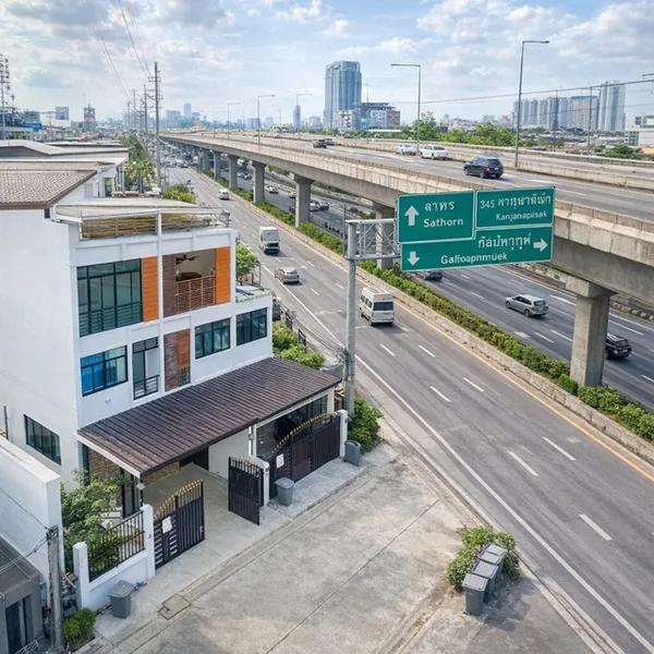 ตลาดสำเพ็ง2 3 น้ำกัลปพฤกษ์ สาทร เช่าทาวน์โฮม 3 ชั้นหลังมุม 3 นอน MRT หลักสอง 1 กม. ใกล้ เดอะมอลล์ บางแค 900 ม. 22 ตร.ว.