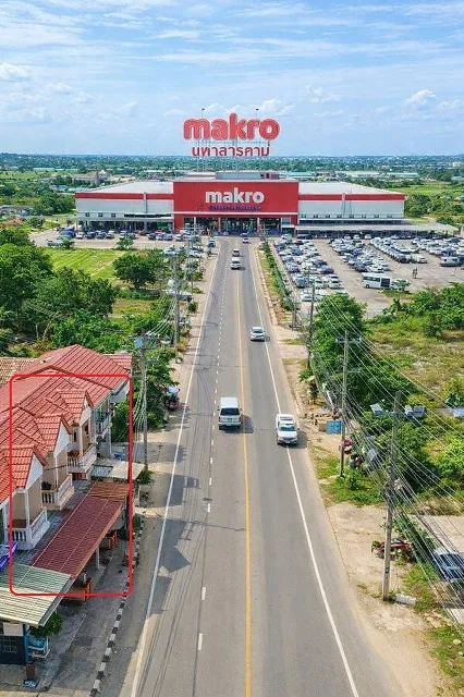 เช่าอาคารพาณิชย์ 3 ชั้น 9 นอน Makroมหาสารคาม 1.13กม.ตลาดต้นสน 500 ม. 6 น้ำ 2 คูหา 25 ตร.ว. 300 ตร.ม