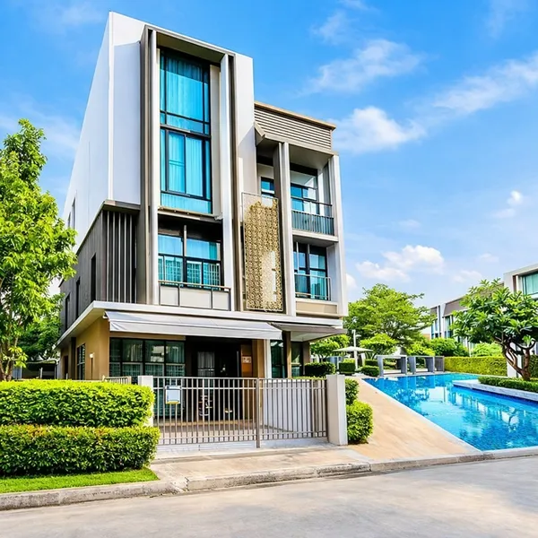 บ้านใหม่ พร้อมเฟอร์ฯ 2 จอดรถ 3นอน 4น้ำ ทาวน์โฮมหรู 3นอน 4น้ำ วงศ์สว่าง7-15 ใกล้BTS ติวานนท์ 500ม. 6แอร์ บ้านหลังมุม 18 ต