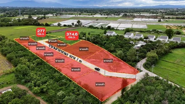 ขายที่ดินจัดสรรเริ่ม 277ตรว. 1.8ลบ. ฟรีโอน วิวเขา สาธารณูปโภค ใกล้เทศบาล ต.บวกค้าง อ.สันกำแพง เชียงใหม่