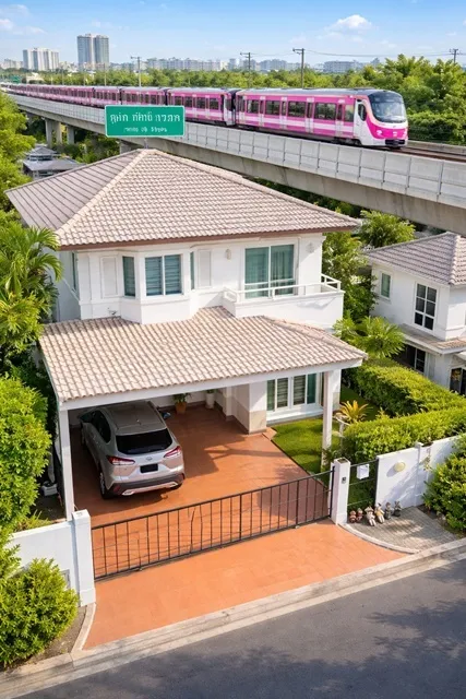 ถูกที่สุดในโลก ใกล้ เซ็นทรัล แจ้งวัฒนะ 900 ม. ให้เช่าบ้านเดี่ยว 2 ชั้น 3 นอน 3 น้ำ และบิ๊กซี แจ้งวัฒนะ MRT เลี่ยงเมืองปา