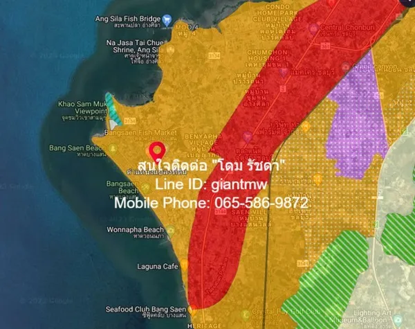 ที่ดิน ที่ดินบางแสน 14000000 - พื้นที่ = 290 ตาราง-วา ใกล้ มหาวิทยาลัยบูรพา: 1.3 กิโลเมตร H O T! แปลงหัวมุม, ทรงสี่เหลี่