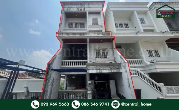 ทาวน์เฮ้าส์ 3 ชั้น ซอยงามวงศ์วาน 47 โครงสร้างดี แปลงริม เหมาะลงทุนรีโนเวท