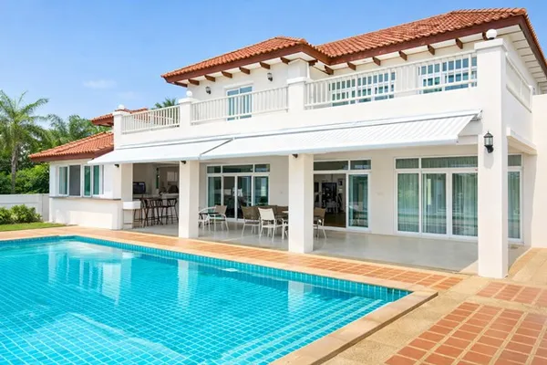 ตลาดมหาชัย2.64 กม. Pool Villa เช่าใหญ่หรู 5-7นอน 2 ชั้น 7 น้ำ 304 ตร.ว. 1216 ตร.ม. เซ็นทรัล มหาชัย 4.2 กม Best Ocean Gol