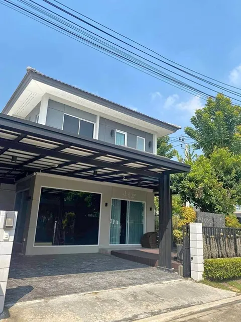 ให้เช่า บ้านเดี่ยว 2 ชั้น 3 นอน 4 น้ำ 52ตร.วา.210ตร.ม กันตนา 2.2 กม. ตลาดพระเงิน 2.1 กม. .ม.มหิดล ศาลายา 7.6 กม. 5 แอร์