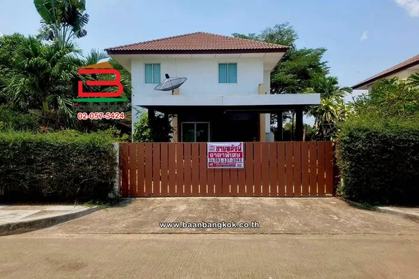 บ้านเดี่ยว 2 ชั้น เนื้อที่ 142.3 ตร.ว. โครงการ การ์เด้นลากูน่า อ่อนนุช-สุวรรณภูมิ ถนนหลวงแพ่ง ตำบลคลองหลวงแพ่ง อำเภอเมืองฉะเชิงเทรา ฉะเชิงเทรา