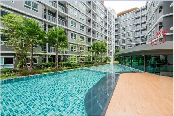 ขายพร้อมผู้เช่า ลดเหลือ1.33ล. ห้อง1bed ชั้น2 พื้นที่30ม. ฟรี Wifi เฟอร์พร้อมอยู่ คอนโดเดอะทรัสต์ อมตะ-ชลบุรี ต.หนองไม้แด