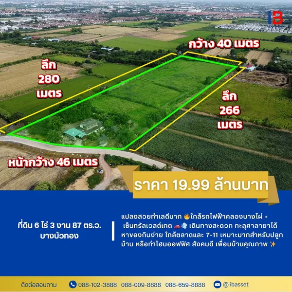 ✨ขายด่วน! ที่ดินบางใหญ่ ซอยคลองถนน แปลงสวยทำเลดีมาก ????