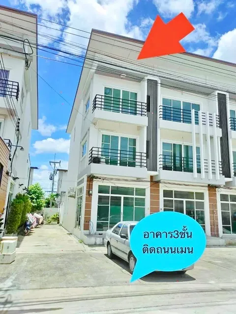 อาคาร 3 ชั้น หลังมุม เศรษฐกิจ-คลองครุ ทำเลศักยภาพ วัดศรีเมือง 990ม. เมืองสมุทรสาคร 2-3นอน 3น้ำ 18 ตร.ว. ติดถนนเศรษฐกิจสา