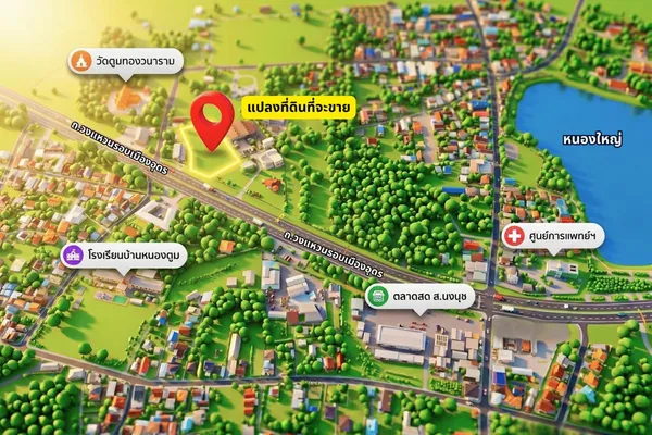 ขายด่วน! ที่ดินแปลงมุมติดถนน 2 ด้าน (ถนนรอบเมืองอุดร 216) เมืองอุดรธานี ที่ดินถมเสร็จพร้อมสร้าง 4-1-51 ไร่ ใกล้สี่แยกหนองใหญ่ และ ตลาดสด ส.นงนุช