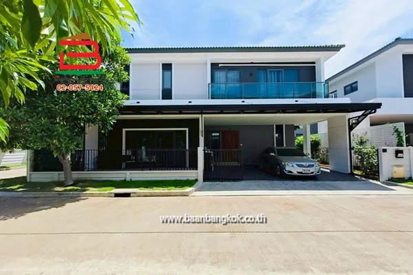บ้านเดี่ยว 2 ชั้น หลังมุม โครงการ เซนโทร ราชพฤกษ์ 345 เนื้อที่ 61.5 ตรว. (ใกล้โรงพยาบาลปากเกร็ด 2) ถนนราชพฤกษ์ ตำบลลำโพ อำเภอบางบัวทอง จังหวัดนนทบุรี