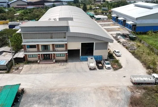 โรงงานใกล้ศูนย์เวชศาสตร์ผู้สูงอายุศิริราชสมุทรสาคร ขนาด 3450 ตรม. พื้นที่สีชมพู ขอใบ รง.4 ใด้ รถใหญ่เข้าได้ (RK1071)
