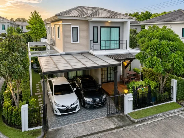 พร้อมเฟอร์ฯครบ ใกล้บางใหญ่ซิตี้ 950 ม.บางบัวทอง-340 ละหาร บ้านเดี่ยว 2 ชั้น 3 นอน 2 น้ำ 141 ตร.ม.