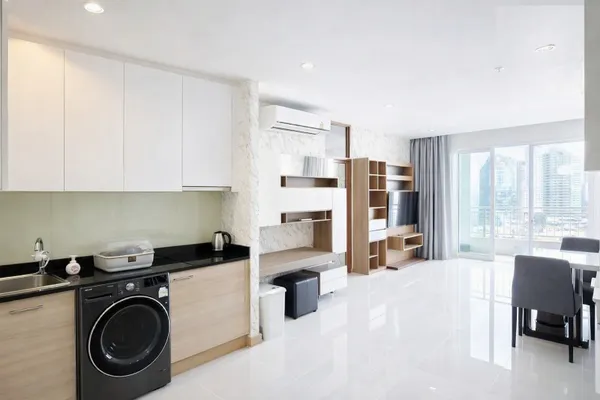 MRTเพชรบุรี 670ม. Penthouse มักกะสัน คอนโดหรู เซอร์เคิล 75 ตร.ม. ให้เช่า 2นอน ห้องหัวมุม ชั้น 25 รพ.บำรุงราษฎร์ 600 ม.