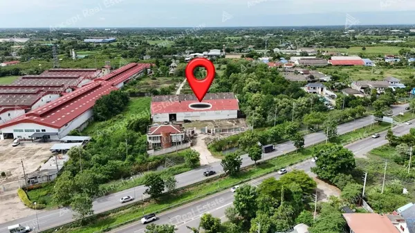 ขายที่ดินพร้อมบ้าน ติดถนนเพชรเกษม อ.บ้านโป่ง จ.ราชบุรี พิ้นที่ 26-0-88  ไร่