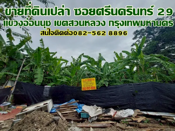 ขายที่ดินเปล่า ซอยศรีนครินทร์ 29 สวนหลวง กรุงเทพมหานคร
