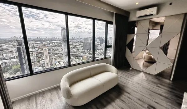 ให้เช่า/ขาย Condo KnightsBridge Prime Onnut ห้องมุม 55 ตารางเมตร 2 ห้องนอน 2 ห้องน้ำ ชั้นสูง 45 วิวแม่น้ำ ตกแต่งครบตามรูป