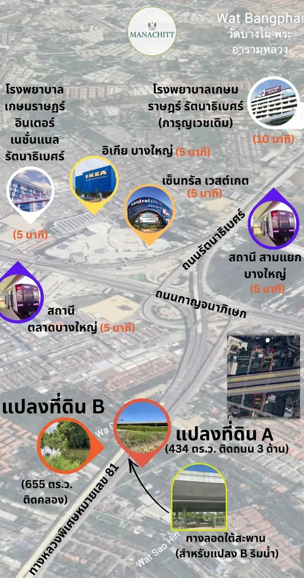 ขายที่ดินทำเลทอง โซนเสาธงหิน อำเภอบางใหญ่ จังหวัดนนทบุรี ทำเลศักยภาพเชื่อมต่อทุกการเดินทาง ใกล้เซ็นทรัลเวสต์เกตเพียง 5 นาที!