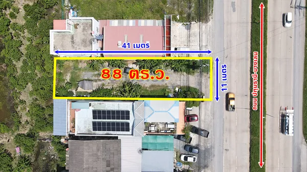 ขายที่ดินเปล่า ติดถนนปทุมธานี-บางเลน คูบางหลวง ลาดหลุมแก้ว ปทุมธานี