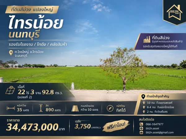 ที่ดินสีม่วง แปลงใหญ่ “ไทรน้อย นนทบุรี”